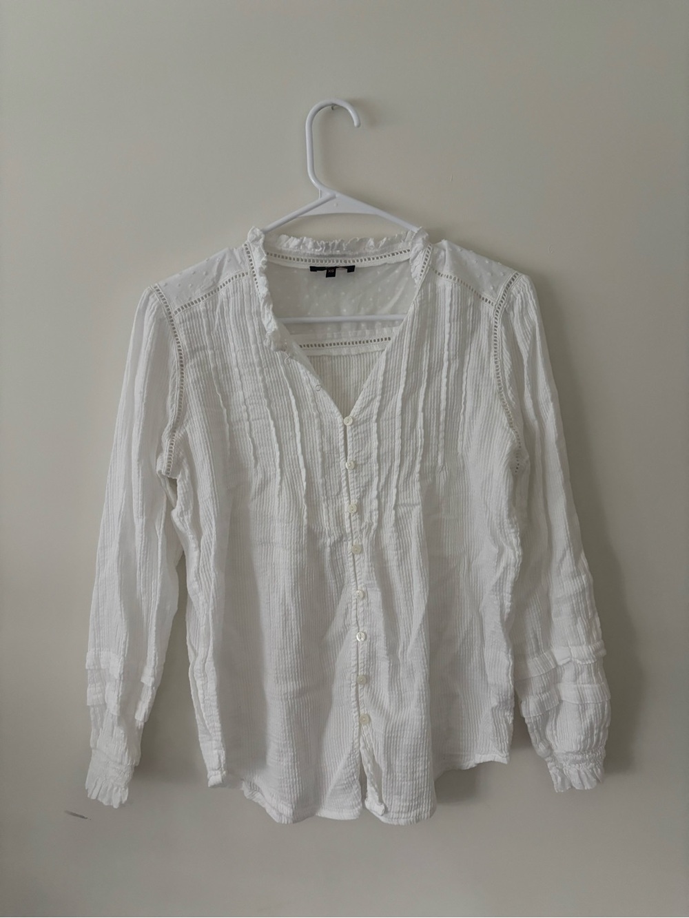 Quince White Pintuck Button-Down Shirt
